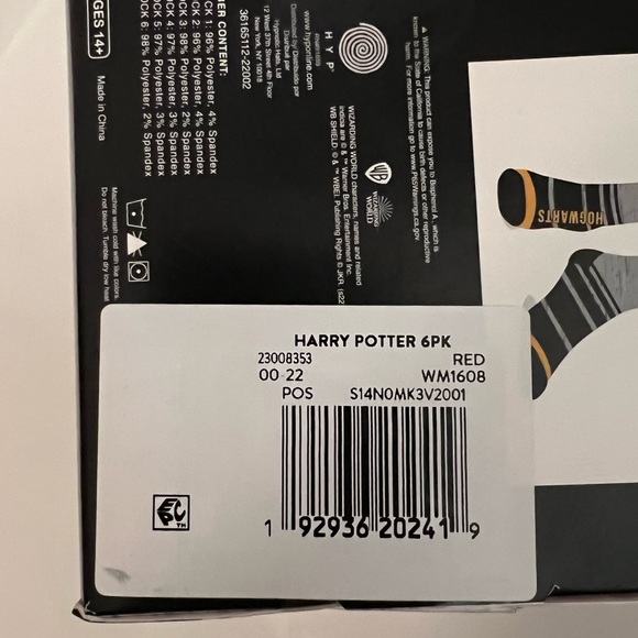 Harry Potter Casual Crew 6-Pack of Socks NWT - Picture 7 of 7